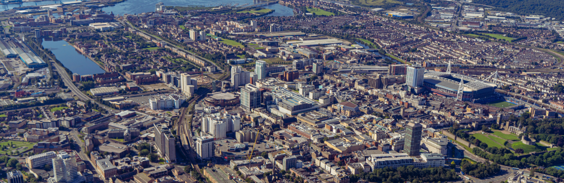 Aerial view of Cardiff