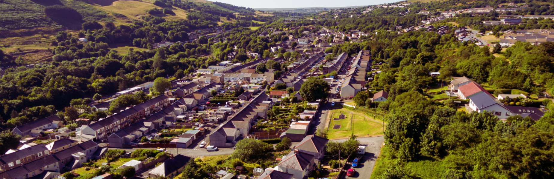 Golygfa o'r awyr Blaenau Gwent