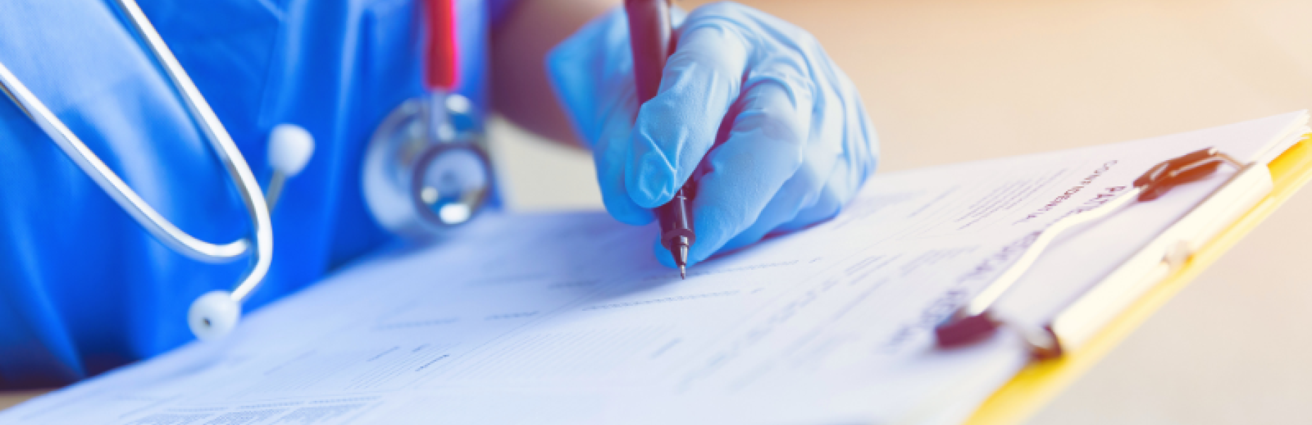 Doctor with clipboard list