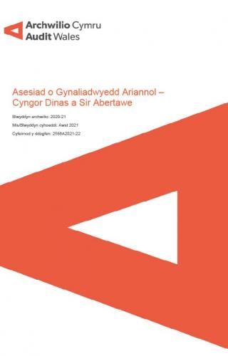 Delwedd ar glawr adroddiad Asesiad o Gynaliadwyedd Ariannol i Gyngor Sir a Dinas Abertawe